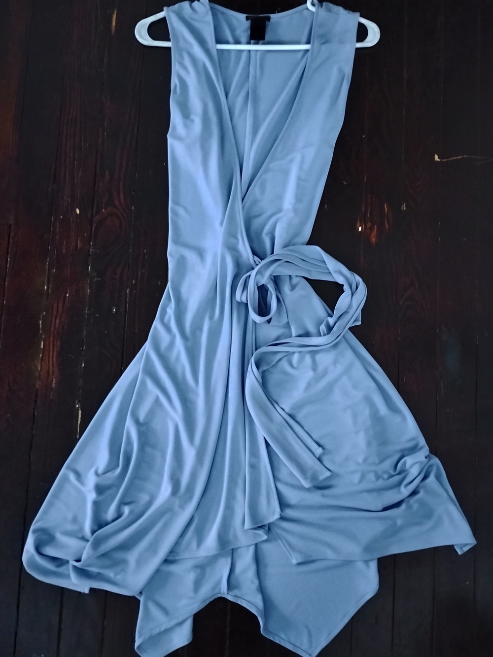 BCBGMaxAzria Light Slate Blue High-Low Wrap Dress
